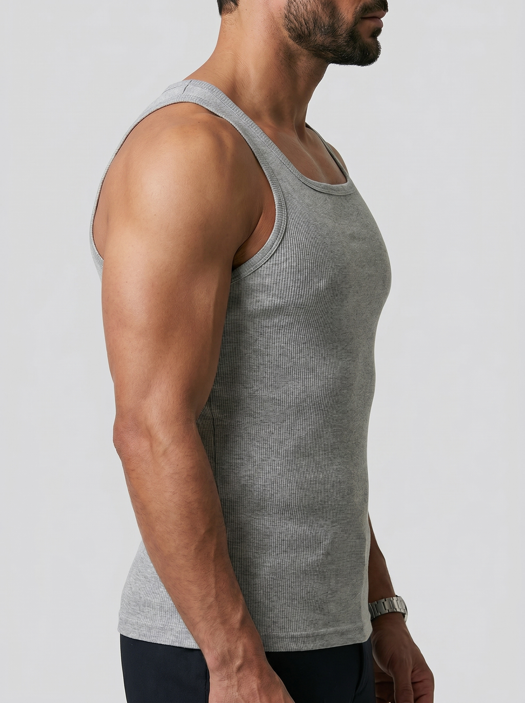 Camiseta de tirantes CORE-T Gris, vista de perfil